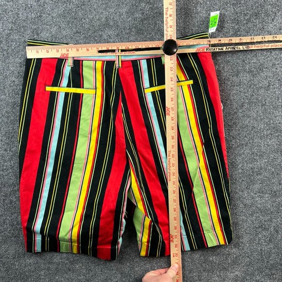 Loudmouth Golf Shorts Adult 36 Striped Black Red Green Pockets Casual Mens - Picture 7 of 9